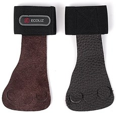 에코리즈 3구 가죽 헬스장갑, 브라운, 1개