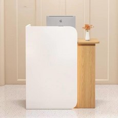 안내데스크 식당카운터책상 업소용카운터 인포메이션데스크 서랍형 800mm, 화이트+우드(80cm)