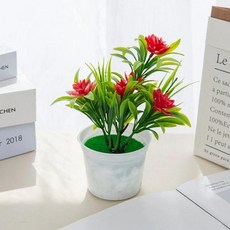 인공 꽃 분재 꽃병 홈 장식 미니 화분 웨딩 관상용 욕실, 3. 빨간, 1개