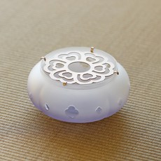 思陶齋 高硼硅玻璃溫茶器 蠟燭加熱保溫底座, 磨砂玻璃溫茶爐-紫色,磨砂玻璃