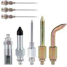 Goktvai 그리스 건 액세서리 키트 8개 그리스 노즐 3개 바늘 디스펜서 1개 고무 팁 조인트 니플 좁은 공간을 위한 스트레이트 노즐 및 구부러진 어댑터 커플러 포함, Goktvai 그리스 건 액세서리 키트 8개, 그리스