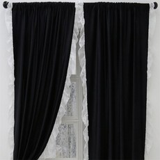 투엘 암막커튼 2장세트(100x130cm) (블랙)