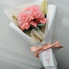 [샤랄라상점] 카네이션 한송이 꽃다발 조화 어버이날 스승의날 가정의달, 1개, 핑크