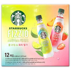 코스트코 스타벅스 피지오 쿨라임 & 피치 딸기 4800ml(400ml x 12개) 탄산 음료, 1세트, 4.8L