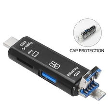5-in-1 다기능 카드 리더기 외부 스토리지 블랙 스트레치 메모리 스틱 TYPE-C USB 3.0 미니, 02 Card reader flip