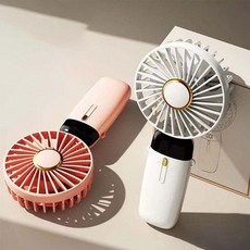 무선선풍기 휴대용 LED 캠핑 미니 핸디 탁상용, 1개, 핑크