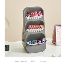 심플리미 대용량 다용도 책상 3단 수납 연필꽂이, 1개, 그레이