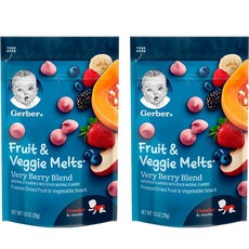 Gerber 그래듀에이트 프루트 & 베지 멜트 28g, 2개, 베리 베리 블랜드 (Very Berry Blend)