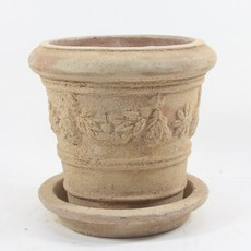 그린데이 빈티지 엔틱 토분 받침포함 세트 - 인테리어 내추럴 디자인 자연 공간연출 화분, 1개