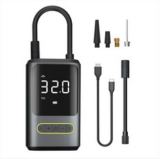휴대용 전기 펌프 팽창기 무선 공기 펌프 USB Type-C 충전식 4000mAh 배터리 자전거 오토바이 자동차와 호환용, 검정색, 호주