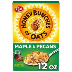 Honey Bunches of Oats 메이플 피칸 하트 헬시 저지방 시리얼 통곡물로 제작 355ml(12온스), Honey Bunches of Oats 메이플 피칸,, 1개