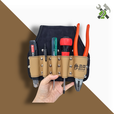 블랙베어 국내제조 BEX-06 5구 가죽 공구집 드라이버 펜치 포켓, 1개