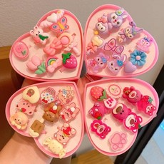 兒童可調節戒指 兒童卡通小戒指 兒童卡通戒指女童公主小女孩草莓熊首飾盒小戒子寶寶指環配飾品戒指玩具