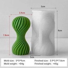 기하학적 줄무늬 기둥 실리콘 몰드 향초 석고 장식 몰드 수제 소이 왁스 교회 양초 만들기 용품, 01 J-0436, 1개