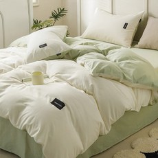 홈 이불+패드+베개커버 세트 부드러운 워싱 이불 세트