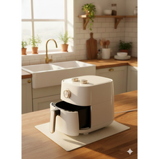 독일모티프매트 에어프라이어 열차단매트 오븐깔개 받침대, 아이보리베이지 도트, 1개