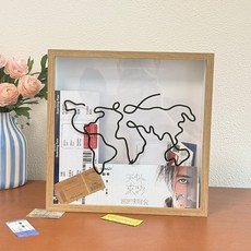 여행티켓액자 보관액자 세계여행 기념품 추억보관 벽 공연 액자 투명