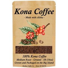 그라운드 커피 분쇄 100% 하와이안 코나 1파운드(16온스) 중 로스트 농장 신선 하와이 빅 아일랜드에서 재배 포장 Keokeea Coffee Co., 그라운드 커피 분쇄 100% 하와이안 코나 1파운드(1