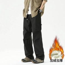 工裝褲男內刷毛防風防寒登山褲衝鋒褲保暖褲運動長褲休閒褲工裝長褲運動褲寬褲工作褲男長褲透氣彈力耐磨抗皺多口袋寬鬆機能大尺碼下著褲子