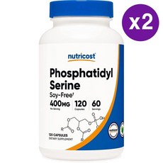 뉴트리코스트 포스파티딜세린 400mg Nutricost Phosphatidylserine 400mg, 120정, 1개
