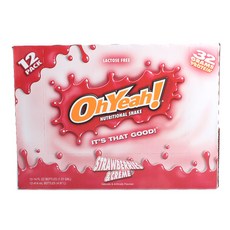 OhYeah! 蛋白質奶昔, 草莓奶油, 12入