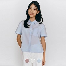 지오다노 주니어 03345510 여아 포플린 반팔 셔츠