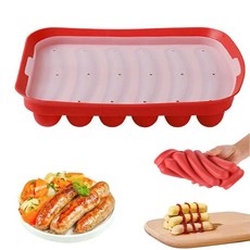 DIY 소시지 만들기 몰드 실리콘 핫도그 몰드 6 캐비티 패티 전자레인지, 1개