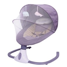 자동요람 스타일 휴대용 침대 흔들의자 이동식 전동바운서 안락한 모기장포함 스윙, A. 그레이