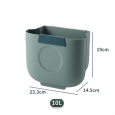 주방 휴지통 걸이 가정용 찬장 도어 등판 수납통 아이디어 미니 접이식 벽걸이휴지통, 라이트 럭셔리 그린_라지 10L