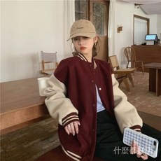美式棒球服韓版寬鬆夾克外套女學生復古港味秋冬潮