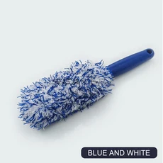 SEAMETAL 자동차 청소 브러시 ​​세차 휴대 휠 타이어 림 세척 도구 오토바이 액세서리, 02 Blue and White