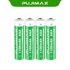 PUJIMAX AAA 니켈수소배터리 1.2V 1100mAh 4PCS 충전식 가전 전자기기 호환 리모컨 카메라 온습도계용, 4개입, 1개