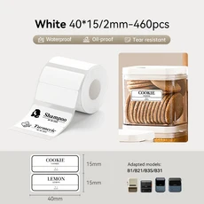 3 롤 NI B21 B3S B1 B31 열 라벨 의류 자체 접착 태그 방수 스마트 오 포켓 프린터, White40x15-2--3rol