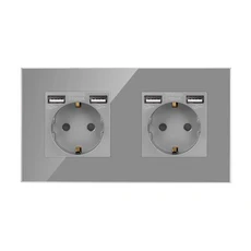 Bingoelec 와이파이 스마트 투야 온도 조절기 물 전기 바닥 가스 보일러 터치 스위치 벽 USB 소켓 포함, 01 빠른, 06 2 usb socket