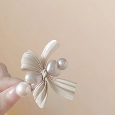 粉色蝴蝶結髮夾愛心珍珠髮卡甜美碎髮夾唯美劉海夾精緻側邊夾髮飾米色蝴蝶結髮夾默認顏色