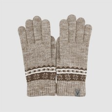 體溫魔術師丨中性雪花皮標保暖針織手套 加厚防風 柔軟親膚 冬季通勤休閒百搭款, 海沙褐, 1個