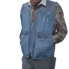 국산 여름 왕망사 조끼 작업 낚시조끼 pow+11184ea