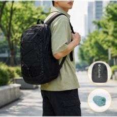 컬럼비아 백팩 가방 등산 여행용 가벼운 경량 + 쿨 타올 증정(오-onz), 블랙(BK)