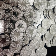 오락실 코인 뽑기 동전 문방구 게임기용 소형 토큰, 은 엄지 동전 1000개, 기본 색상