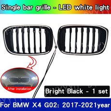 BMW X3 X4 G01 G02 2017 2018 2019 2020 2021용 LED 라이트 포함 자동차 프론트 범퍼 키드니 그릴 카 레이싱, 2)For X4 G02LED grille