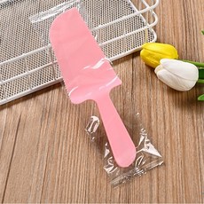 蛋糕刀 100個裝 單個獨立包裝 彩色蛋糕刀 生日蛋糕刀 磨砂蛋糕刀 三角托刀 甜點刀 派對用蛋糕刀, 粉紅色 100個裝, 1個