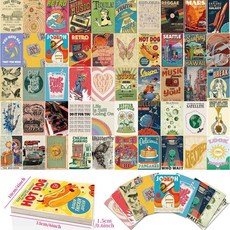 嗨購 50張復古風裝飾明信片套組，北歐風牆面裝飾，文藝清新相框畫，打造個性化溫馨空間, 1個