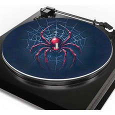 두개골 버섯 턴테이블 슬립매트 정전기 방지 매트 12인치 LP 바이닐 레코드 플레이어 소음 감소 및 음질 향상, Spider