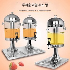 우유 디스펜서 워터저그 투명물통 단일 물통 호텔 리터 저그, 이중 헤드 16L 두꺼운 스틸꼭지, 단일 모델
