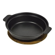 펄금속 쁘띠쿡 불소 가공 멀티 그릴 냄비 16cm 나무 받침대포함 HB-2452