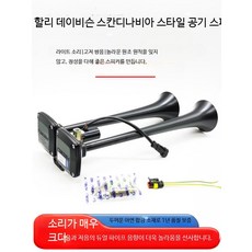 트럭용 에어혼 전기혼 클락션 듀얼 나팔혼 방수 대형차 경적 24V 차량튜닝용품, 소형 스칸디나비아 공기 스피커 12V+기관+흡기, 1개