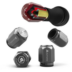 alumania 에어 밸브 캡 【건 메타】 고착을 막는 하이브리드 구조 VU-005-GM 4개 set, 01 GUNMETAL