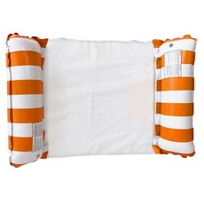 水上吊床 水上浮床 水上浮椅 充氣吊床 水上漂浮床 帶網吊床 小孩 兒童水上樂園 水上活動 水上躺椅 漂浮吊床 戲水必備, 1個, 雙管-水上吊床-琥珀橘, 雙管-水上吊床-琥珀橘