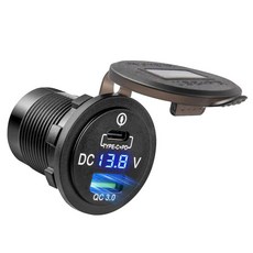 Anina 12V/24V 자동차 충전기 콘센트 36W+18W 담배 라이터 플러그 PD USB 충전 소켓 역 보호 방수 전압계 전원 공급 장치 포함 자동차 RV ATV 보트 해양, Anina 12V/24V 자동차 충전기 콘센트 36W+