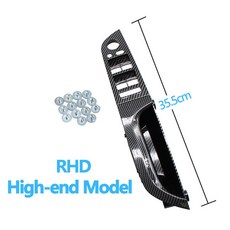 도어 캐치 커버 문 손잡이 실내 호환 BMW 3 시리즈 E90 E91 316 318 320 325 328i 트림과 LHD RHD 팔걸이 카본 핸들, RHD 35.5 High-end